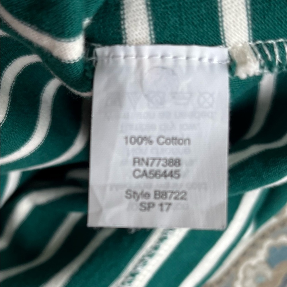 J. Crew Green and White Striped Long Sleeve Top - Size S - NWOT - Picture 6 of 8
